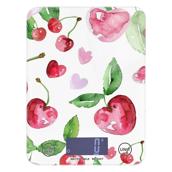 Cute Cherry Food Scale Digital Kitchen Scale Waterproof Grams Ounces lbs for Weight Loss