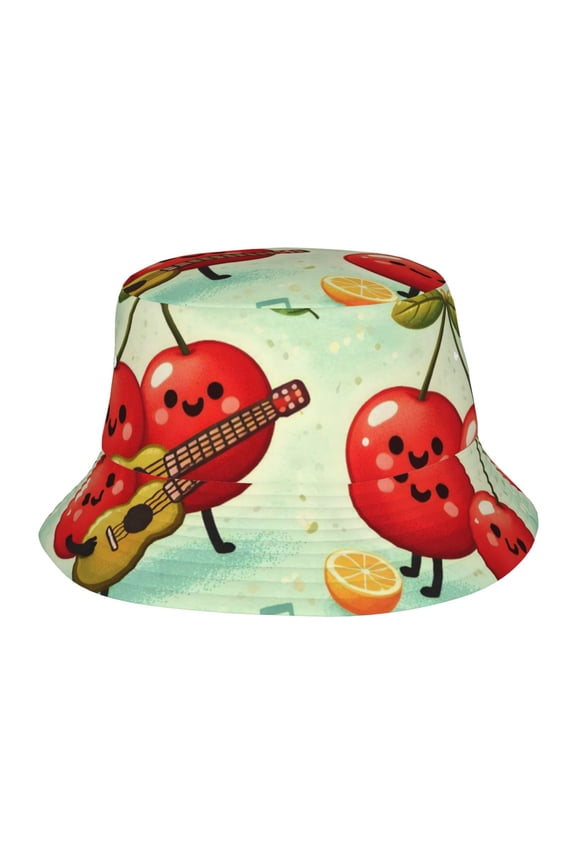 Cute Cherry Friends Fisherman's Hat Lightweight and Breathable Sun Hat Suitable for Both Men and Women