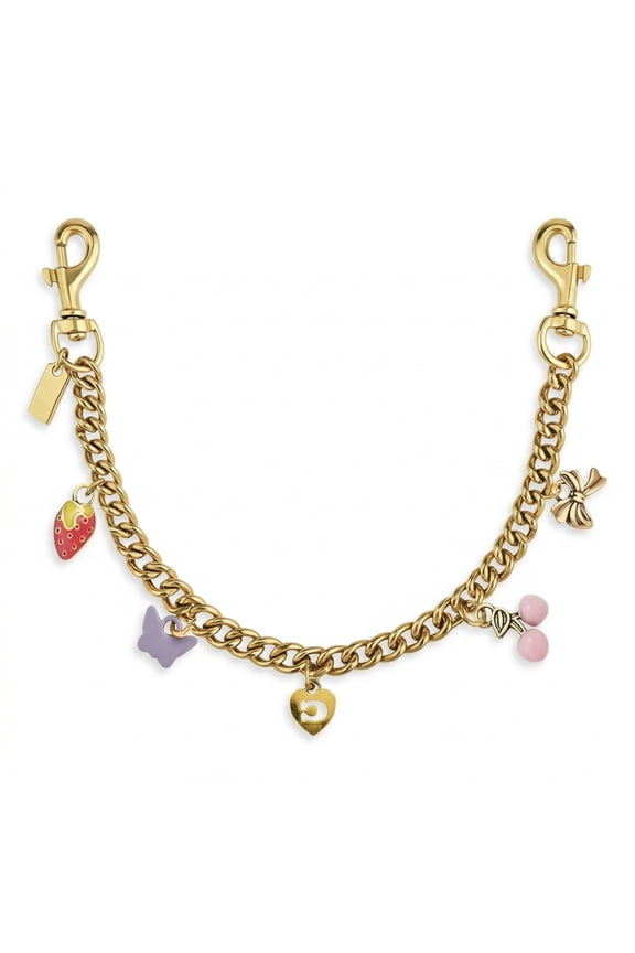 Cute Cherry Gold Bag Charms Wallet Chain Keychains Purse Accessories For Women