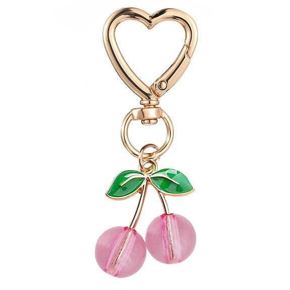 Cute Cherry Keychain,Kawaii Cherry Purse Charms for Women Car Keys Decor Gifts Accessories (Red)