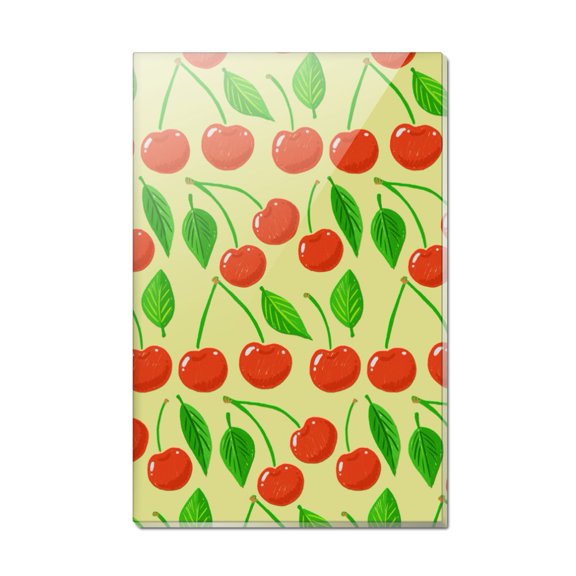 Cute Cherry Pattern Sketchy Rectangle Acrylic Fridge Refrigerator Magnet