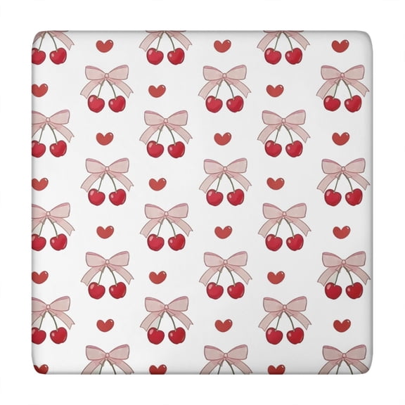Cute Cherry Pattern Tablecloth Pink Red Fruit Design with Aesthetic Illustration for Sweet Dining Vibes