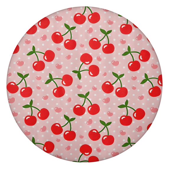 Cute Cherry Pattern Tablecloth Pink Red Fruit Design with Aesthetic Illustration for Sweet Dining Vibes