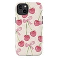 thumbnail image 1 of Cute Cherry Pattern with Pink Bows Touch Case, Dual Layer Phone Case for iPhone 11 12 13 14 15 16 Pro Max Mini Plus, 1 of 6