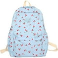 thumbnail image 1 of Cute Cherry Print Backpack, Light Blue Preppy Schǒ-ǒl Backpack for Teen Gīrls, Red Cherry Daypack for Schǒ-ǒl Travel Daily Use, 1 of 9