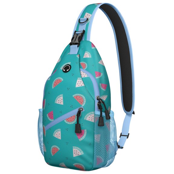 Cute Cherry Print Lightweight Sling Backpack, Durable Crossbody Bag with Sweet Red and Pink Fruit Pattern and Artistic Candy Illustration for Travel and Daily Use