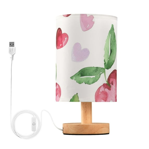 Cute Cherry Table Lamp for Desk Nightstand Lamp with USB Modern Gifts for Bedroom Living Room Kids Room