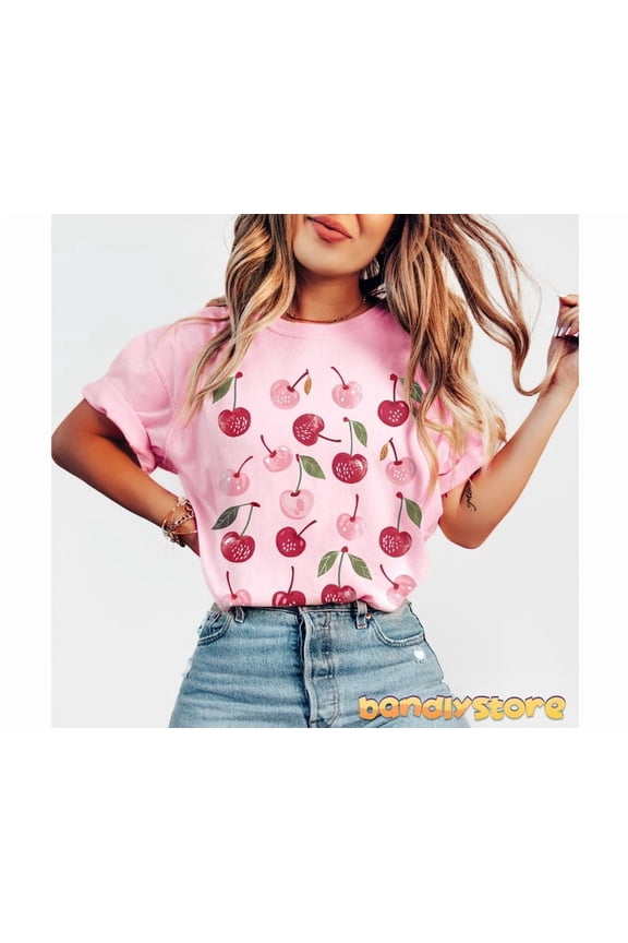 Cute Cherry Tshirt Summer Cherry Shirt, Cottagecore Fruit Tshirt, Cherry Graphic Tee