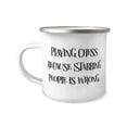 thumbnail image 1 of Cute Chess Gifts, Playing Chess Because Stabbing People is Wrong, Holiday 12oz Camper Mug For Chess, 1 of 2
