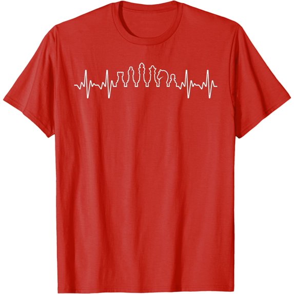 Cute Chess Pieces Heartbeat Softstyle Unisex T-Shirt Men Women Kids,Red Color,Size 2T