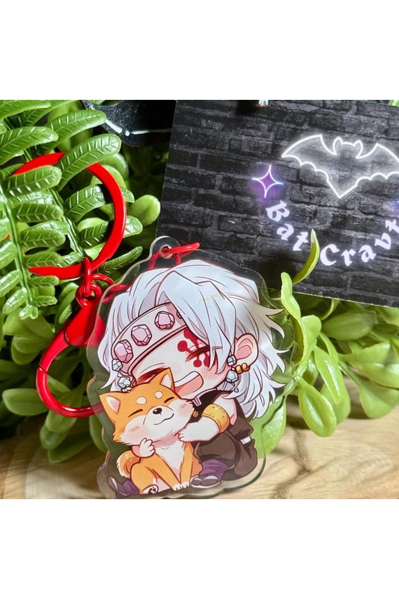 Cute Chibi Anime Demon Slayer Style Boy Keychain, Kawaii Acrylic Bag Pendant Manga Backpack Decor Anime Fan Cute Gift