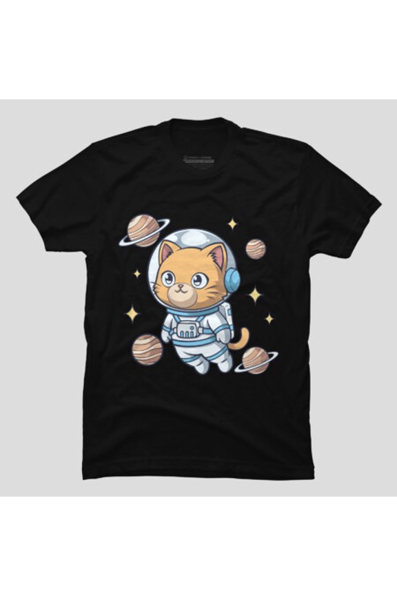 Cute Chibi Astronaut Cat Illustration Kawaii T-shirt M2982844, Up to Size 5XL