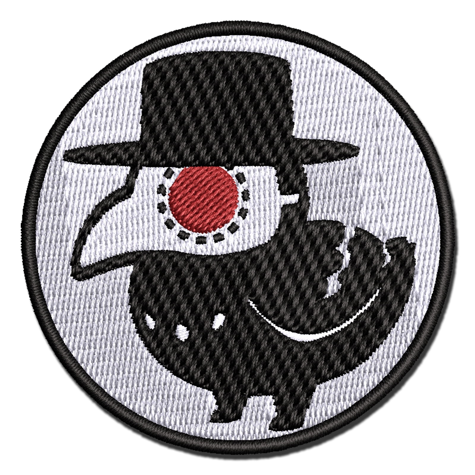 Cute Chibi Raven with Plague Doctor Mask Applique Multi-Color Embroidered Iron-On Patch - 3.5 Inch Large