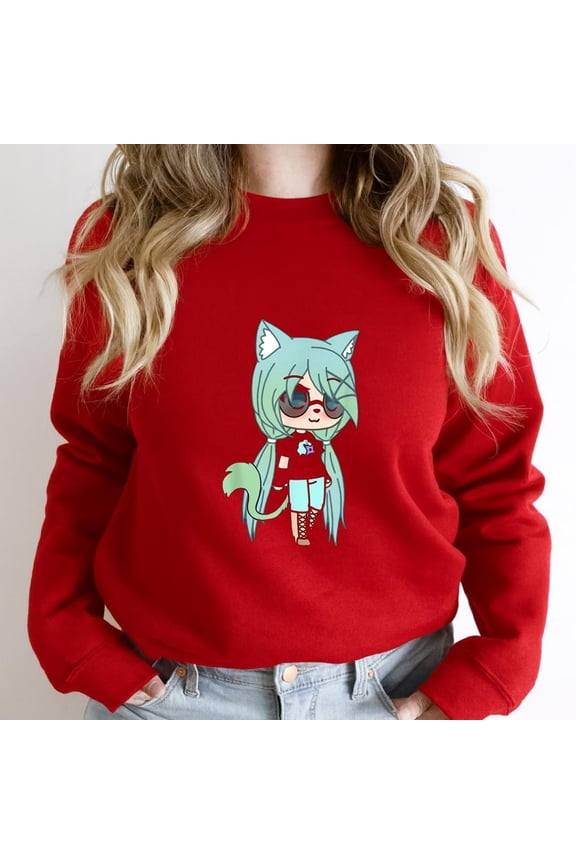 Cute Chibi Style Kawaii Anime Tomboy Chloe Chan Graphic SW17278 Unisex Sweatshirt, Up to Size 5XL