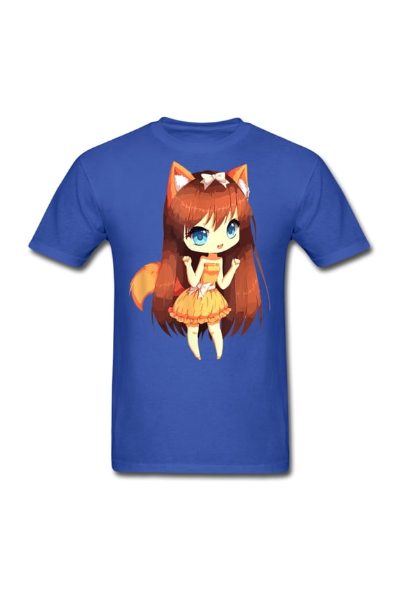 Cute Chibi Style Kawaii shirt Japanese Anime Girl with Fox Ears Tails T-Shirt