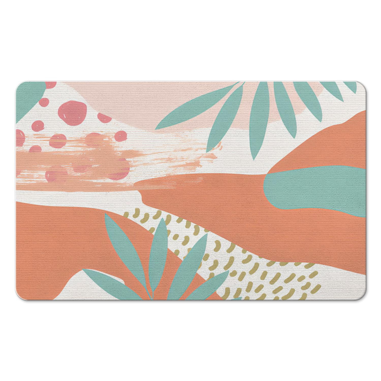 Cute & Chic NonSlip Boho Bath Rug in Pale Green Soft, Machine