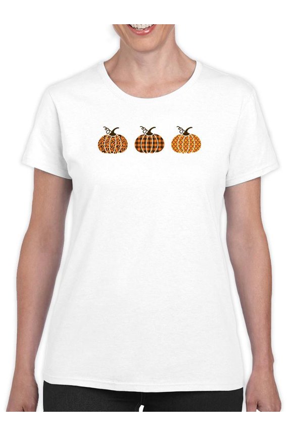Cute Chic Pumpkins T-Shirt Women -Image by Shutterstock, Female Small