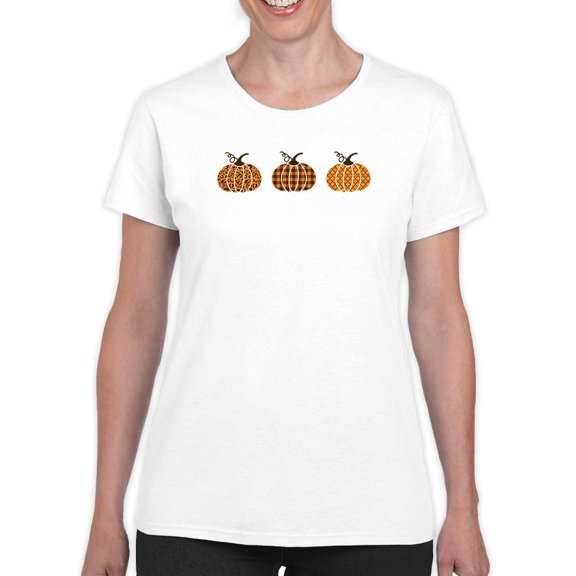 Cute Chic Pumpkins T-Shirt Women -Image by Shutterstock, Female x-Large