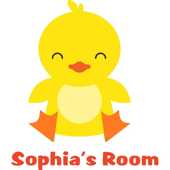 Cute Chick Baby Chicken Customized Wall Decal- Custom Vinyl Wall Art - Personalized Name - Baby Girls Boys Kids Nursery Daycare Bedroom Wall Decal Room Decor Wall Stickers Decoration Size (30x15 inch)