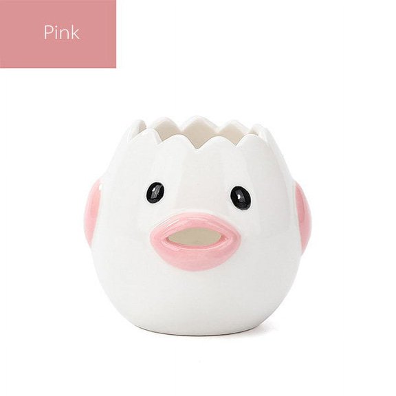 Cute Chick Ceramic Egg Separator, 2-in-1 Egg Yolk White Splitter & Decor, Creative Baking Tool for Kitchen, Easy Clean