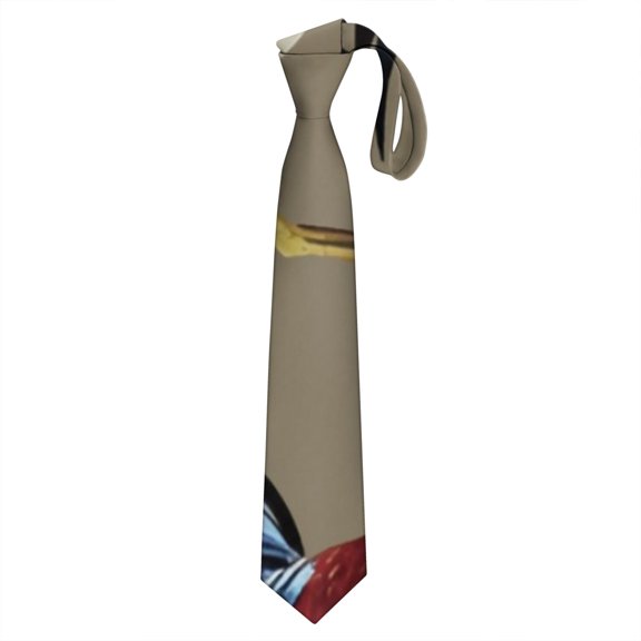 Cute Chick & Egg Pattern Satin Men's Tie - Dry Clean Only Wrinkle-Free Formal Business Accessory