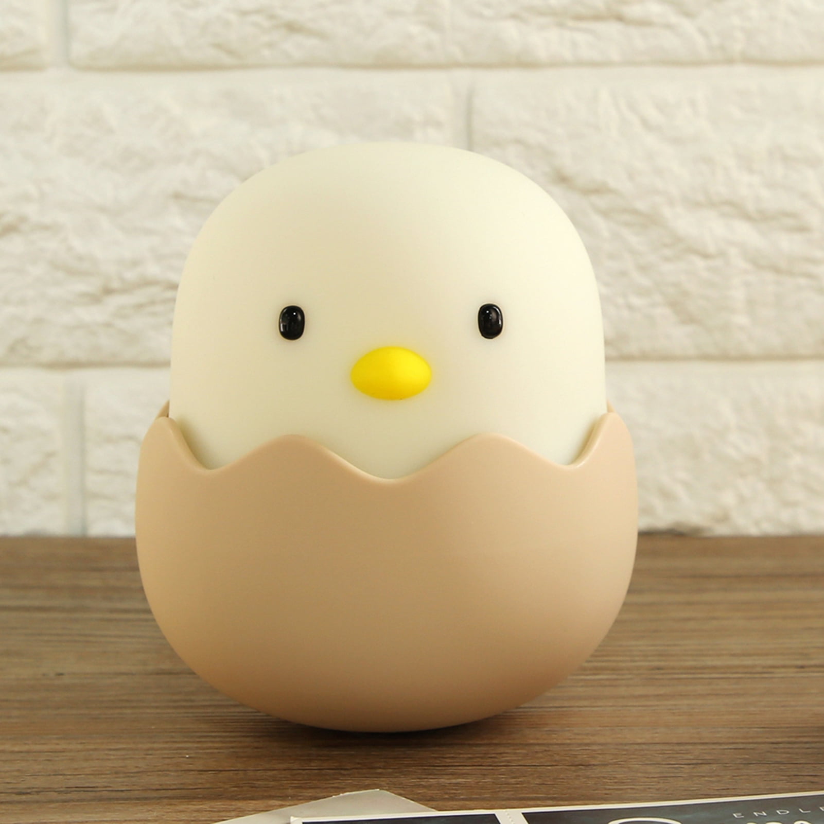 Cute Chick Night Light, USB Rechargeable LED Lamp, Adjustable Brightness, Soft Silicone Shade