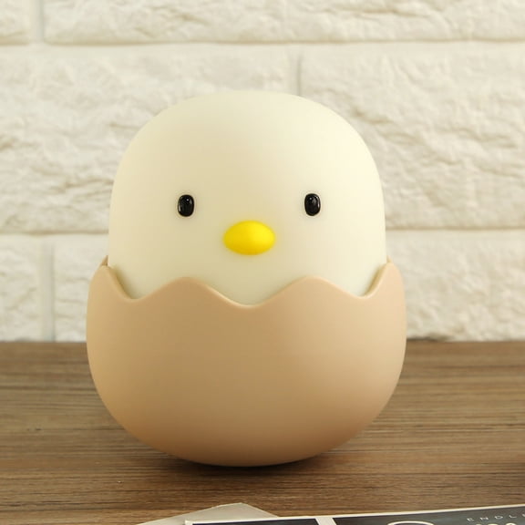 Cute Chick Night Light, USB Rechargeable LED Lamp, Adjustable Brightness, Soft Silicone Shade