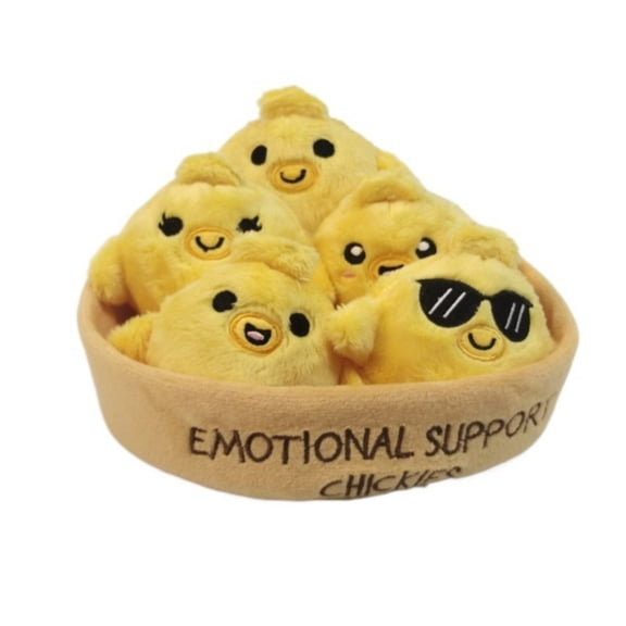 Cute Chick Plush Toy Set Soft Stuffed Animal Emotional Support Gift Funny Desk Decor Plush