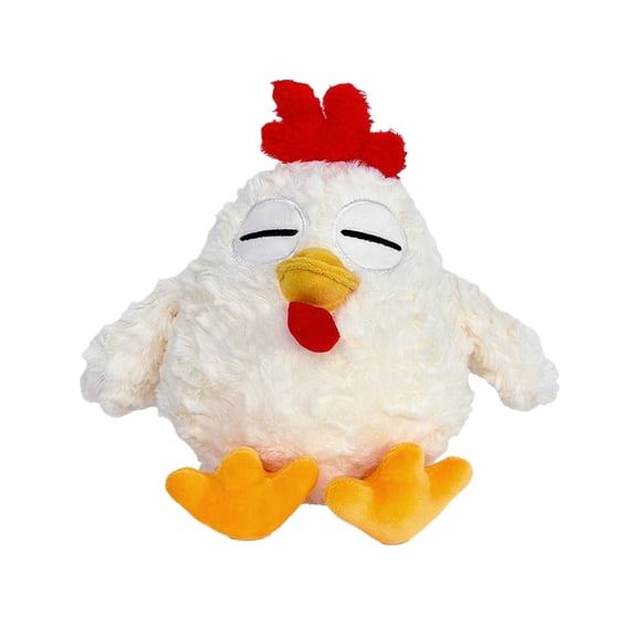 Cute Chick Plush Toy - Soft Fluffy Stuffed Animal with Closed Eyes Red Comb Yellow Beak Feet for Kids Toddlers, Bedroom Decor, Gift Giving