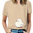 thumbnail image 1 of Cute Chick Print Women's Short Sleeve T-Shirt Crew Neck Casual Summer Trendy Loose Fit Tops, 1 of 6
