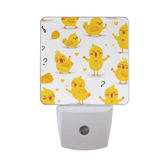 Cute Chick Singing LED Night Light with Smart Sensor Plug Into Wall Dusk to Dawn 2 packs