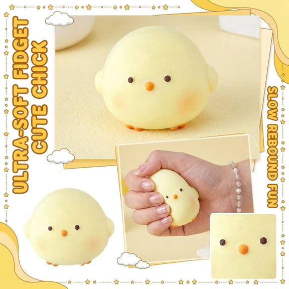 Cute Chick Squeeze Toys, Squeeze Stress Toys, Slow Rise Stress Ball, Sensory Squeeze Toys, 4X3 Inch Ultra Soft Skin-Friendly Galaxy Themed Squeeze Relaxation Companion, Perfect