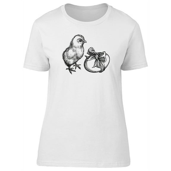 Cute Chick With Egg Sketch Tee Women's -Image by Shutterstock