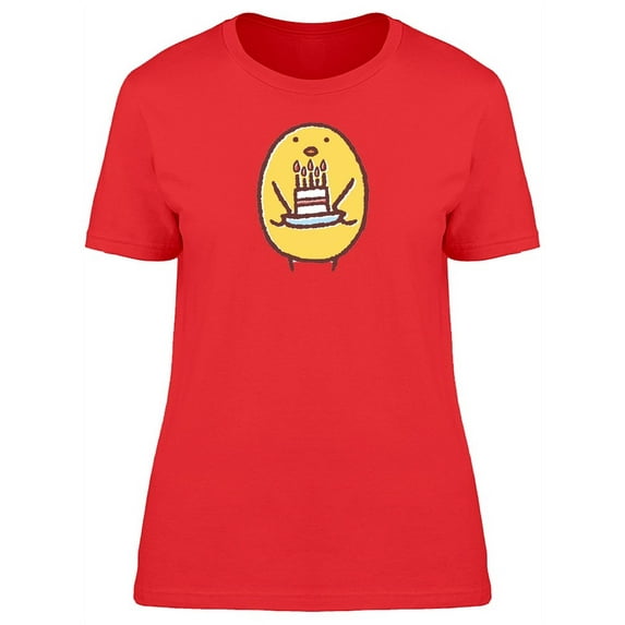 Cute Chicken Birthday Cartoon T-Shirt Women -Image by Shutterstock, Female Large