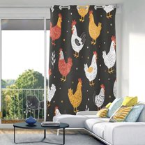 Cute Chicken Blackout Curtains 84"x52" Thermal Insulated Curtain 1 Panel