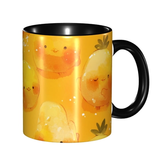 Cute Chicken Coffee Mug Fun Custom Ceramic Mugs 11oz Black
