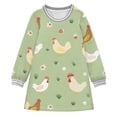 thumbnail image 1 of Cute Chicken Family Farm Girls'long-sleeved dress Thickened A-dress Warm Dress Basic Shirt Party Dresses, 1 of 2