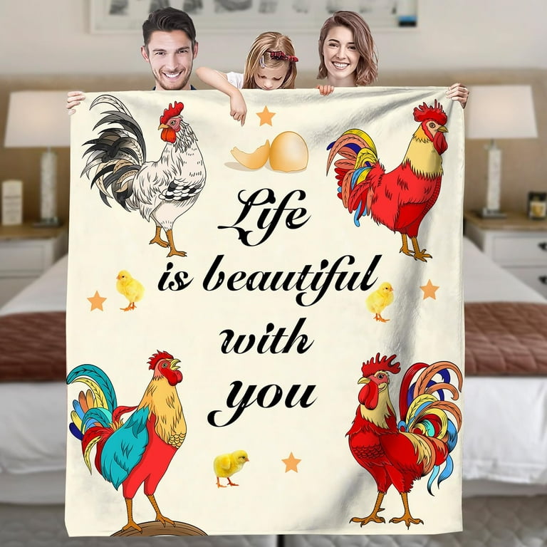 Cute Chicken Fleece Blanket for Kids Bedroom 50 x60 Chicken Blanket for Men Kids Teens Super Soft Animal Fleece Sofa Throw Blanket