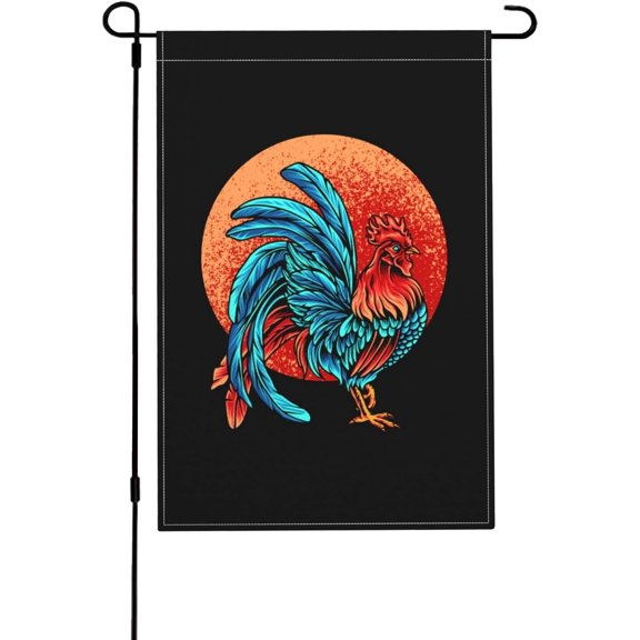 Cute Chicken Garden Flag 12x18 Inch Double Sided Burlap Small Garden Flag for Outside Yard Decor Welcome Flag