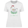 thumbnail image 1 of Cute Chicken Mom Doodle Cartoon T-Shirt Women -Image by Shutterstock, Female Large, 1 of 2