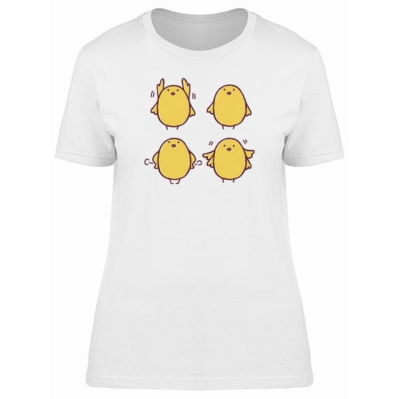 Cute Chicken Poses Cartoon Tee Women's -Image by Shutterstock