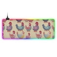 thumbnail image 1 of Cute Chicken Print RGB Gaming Mouse Pad Large Keyboard Mat Rubber Base 13 Light Modes, 1 of 6