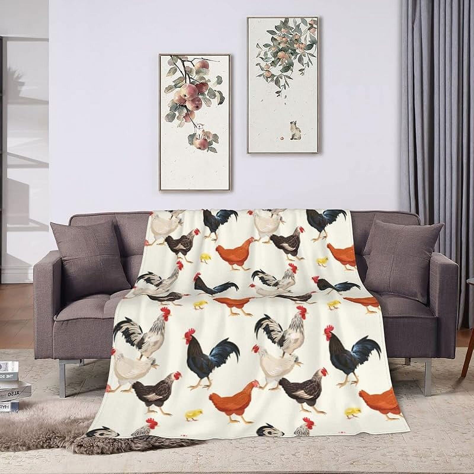 Cute Chicken Print Fleece Baby Swaddle Blanket