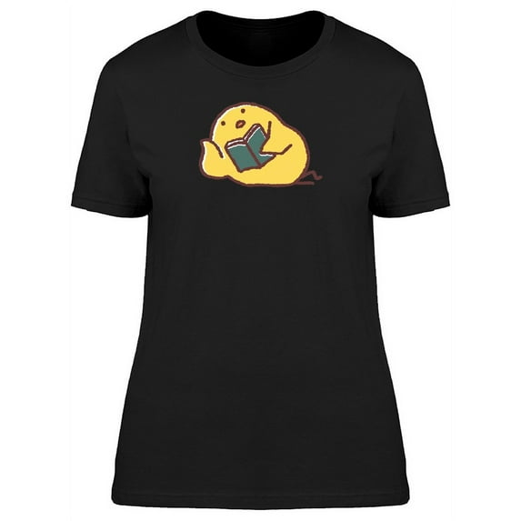 Cute Chicken Reading Cartoon T-Shirt Women -Image by Shutterstock, Female Small