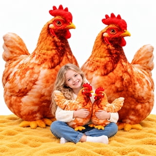 Cute Chicken-Shaped Plush Pillow Hen Stuffed Animal Decor Cushion Rooster Stuffed Animal for Adults Gift Display Easter