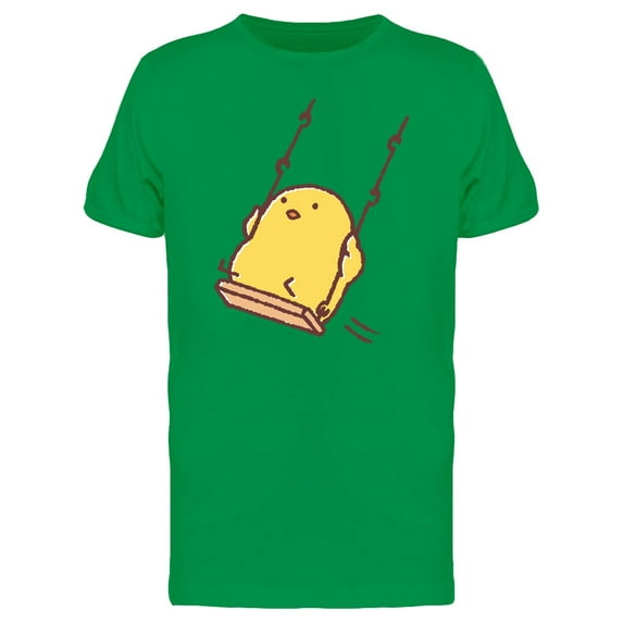 Cute Chicken Swinging Cartoon Tee Men's -Image by Shutterstock