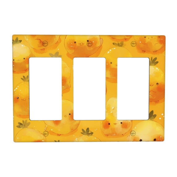 Cute Chicken Switch Cover Decorative Wall Plate 3-Gang Standard Size
