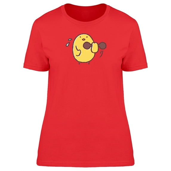 Cute Chicken Training Cartoon T-Shirt Women -Image by Shutterstock, Female Medium