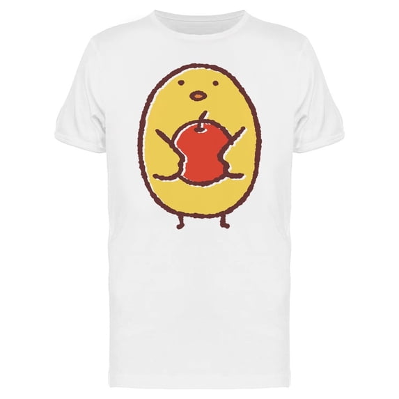 Cute Chicken With Apple Cartoon Tee Men's -Image by Shutterstock