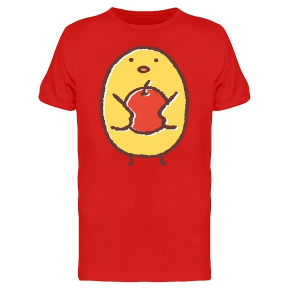 Cute Chicken With Apple Cartoon T-Shirt Men -Image by Shutterstock, Male Small